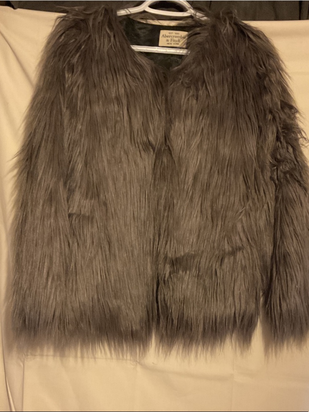 Abercrombie & Fitch Taupe Faux Fur Teddy Jacket